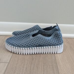 Ilse Jacobsen Platform Tulip Slip-On 3373-698 Blue Cloud Women's Size 7.5 EU 38